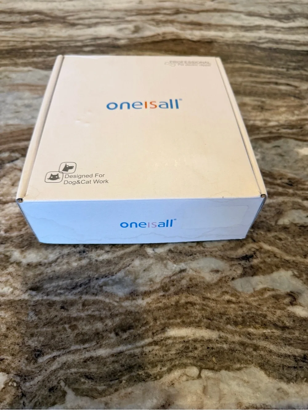 Oneisall Pet grooming clippers- in box low noise and rechargeable.